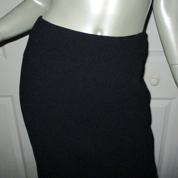 AKRIS  Dark Navy Blue Textured Lined Pencil Career Knee-Length Skirt - Picture 2 of 5